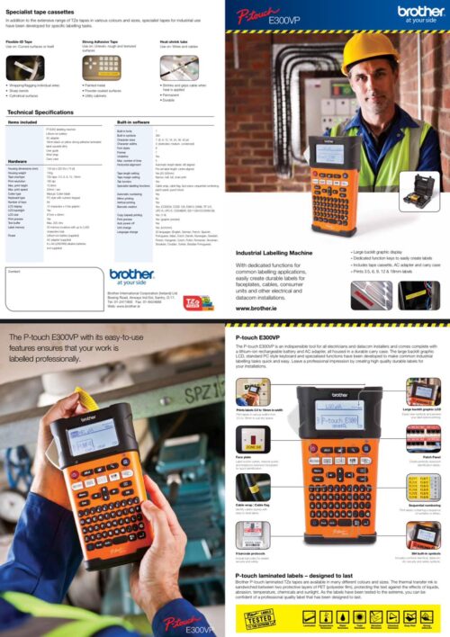 PT-E300VP Handheld Electrical Specialist Label Printer - Figura 7